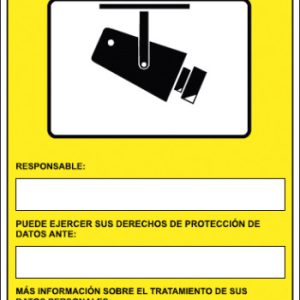 SEÑAL HOMOLOGADA AVISO CAMARAS DE VIGILANCIA 24 HORAS 210x297MM PVC AMARILLO ARCHIVO2000 6172-09 AM