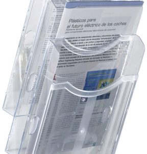 EXPOSITOR MURAL ARCHIPLAY 3 COMPARTIMENTOS A4 VERTICAL 105x235x445MM TRANSPARENTE ARCHIVO2000 6123 CS TP