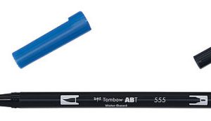 ROTULADOR DOBLE PUNTA PINCEL DUAL BRUSH-555 - COLOR ULTRAMARINE. TOMBOW ABT-555