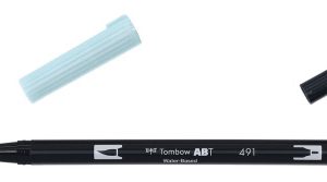 ROTULADOR DOBLE PUNTA PINCEL DUAL BRUSH-491 - COLOR GLACIER BLUE. TOMBOW ABT-491