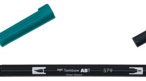 ROTULADOR DOBLE PUNTA PINCEL DUAL BRUSH-379 - COLOR JADE GREEN. TOMBOW ABT-379