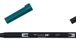 ROTULADOR DOBLE PUNTA PINCEL DUAL BRUSH-277 - COLOR DARK GREEN. TOMBOW ABT-277