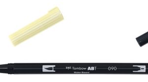 ROTULADOR DOBLE PUNTA PINCEL DUAL BRUSH-090 - COLOR BABY YELLOW. TOMBOW ABT-090