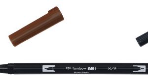 ROTULADOR DOBLE PUNTA PINCEL DUAL BRUSH-879 - COLOR BROWN. TOMBOW ABT-879