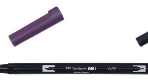 ROTULADOR DOBLE PUNTA PINCEL DUAL BRUSH-679 - COLOR DARK PLUM. TOMBOW ABT-679