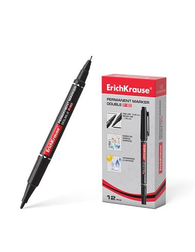 MARCADOR PERMANENTE DOBLE PUNTA DOUBLE P-80, COLOR: NEGRO ERICH KRAUSE 48183