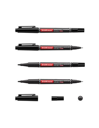 MARCADOR PERMANENTE DOBLE PUNTA DOUBLE P-80, COLOR: NEGRO ERICH KRAUSE 48183 - Imagen 2