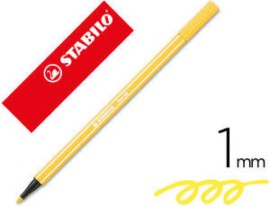 ROTULADOR PREMIUM CON PUNTA DE FIBRA BISELADA PEN 68 MAX COLOR AMARILLO STABILO 768/44