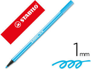 ROTULADOR PREMIUM CON PUNTA DE FIBRA BISELADA PEN 68 MAX COLOR AZUL CELESTE STABILO 768/57