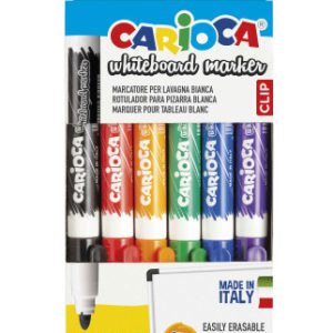 CAJA 6 ROTULADORES CLIP WHITEBOARD COLORES SURTIDOS CARIOCA 42921