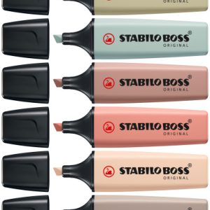 STABILO BOSS NatureColors marcador 6 pieza(s) Punta de cincel Negro, Bronce, Marrón, Verde, Gris, Verde claro