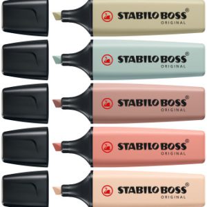 STABILO BOSS NatureColors marcador 6 pieza(s) Punta de cincel Negro, Bronce, Verde, Gris, Verde claro