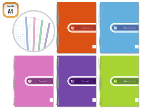 CUADERNO EXTRA T.F. A4 140 HOJAS MICROPERFORADO GOLDEN 318210
