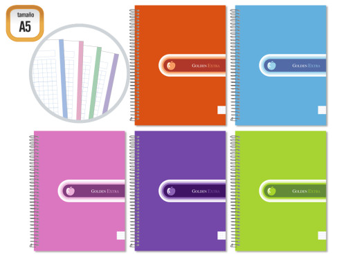 CUADERNO EXTRA T.F. A5 140 HOJAS MICROPERFORADO GOLDEN 318211