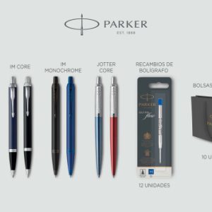 LOTE ESCRITURA PARKER 8 PIEZAS (6+2 DE REGALO) 12 RECAMBIOS + 10 BOLSAS REGALO PARKER 2197098