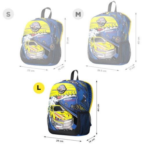 MOCHILA ESCOLAR GRANDE DE CARRERAS DE COCHES TOTTO MJ04VLC003-2310-6J7L - Imagen 3