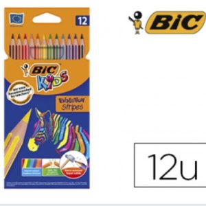 BLISTER 12 LAPICES DE COLORES EVO STRIPES COLORES SURTIDOS BIC 9505222
