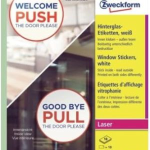 ADHESIVOS DE PAPEL PARA VENTANAS 200 MM 10 HOJAS POR PAQUETE.  AVERY L9003-10