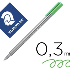 CAJA DE 10 ROTULADORES TRIPLUS FINELINER 334 ECO EDITION VERDE STAEDTLER 334 R-5