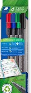 ESTUCHE ROTULADOR TRIPLUS FINELINER 334 ECO EDITION. 4 UNIDADES COLORES SURTIDOS STAEDTLER 334 RC4