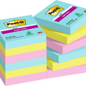 PACK 12 BLOCS 90 HOJAS NOTAS ADHESIVAS 47,6X47,6MM SUPER STICKY COLECCIÓN COSMIC CAJA CARTÓN 622-12SS-COS POST-IT 7100290180