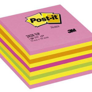 CUBO 450 HOJAS NOTAS ADHESIVAS 76X76MM COLORES NEÓN 2028-NP POST-IT 7100200378