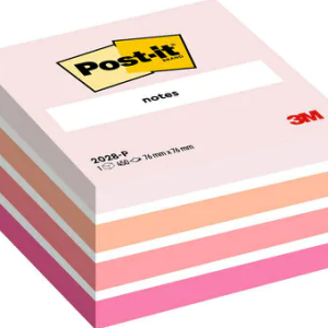 CUBO 450 HOJAS NOTAS ADHESIVAS 76X76MM COLORES SURTIDOS ROSAS 2028-P POST-IT 7100172384