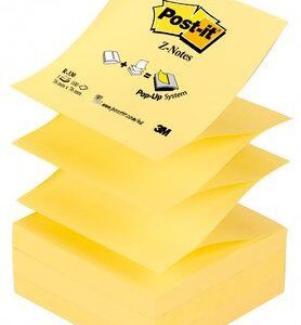 BLOC 100 HOJAS Z-NOTES ADHESIVAS 76X76MM CANARY YELLOW R330-CY-W10 POST-IT 7100317838