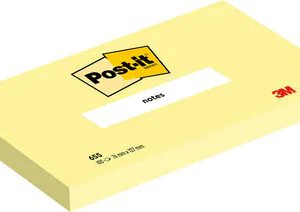 PACK 12 BLOCS 100 HOJAS NOTAS ADHESIVAS 76X127MM CANARY YELLOW CAJA CARTÓN 655 POST-IT 7100290165