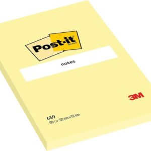 BLOCS 100 HOJAS NOTAS GRANDES ADHESIVAS 101X152MM CANARY YELLOW 659 POST-IT 7100172752