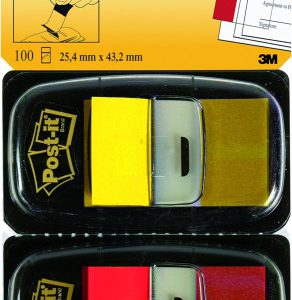 PACK 2 DISPENSADORES X 50 MARCADORES INDEX 25,4X43,2MM COLORES ROJO/AMARILLO 680-RY2 POST-IT 7000052571