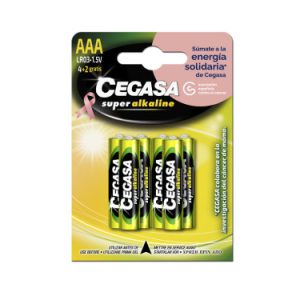 BLISTER 4+2 PILAS SUPER ALKALINAS LR03 - E92 (AAA) CANCER MAMA CEGASA 329057