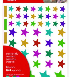 BOLSA DE GOMETS - PEGATINAS ESTRELLAS MULTICOLOR 6 HOJAS APL