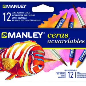 ESTUCHE 12 CERAS ACUARELABLES MANLEY MNQ00412