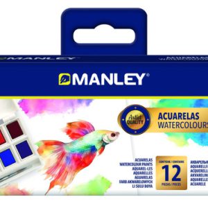 ESTUCHE ACUARELA 12 COLORES MANLEY MAQ00012
