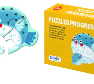 CAJA 4 PUZZLES PROGRESIVOS ANIMALES - PUZZLE DE 2/3 PIEZAS - A PARTIR DE 2 AÑOS DOHE 65000