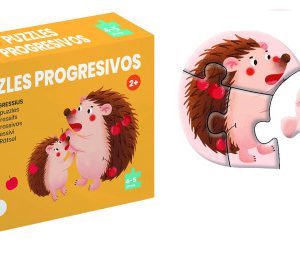 CAJA 4 PUZZLES PROGRESIVOS ANIMALES - PUZZLE DE 4/5 PIEZAS - A PARTIR DE 2 AÑOS DOHE 65001
