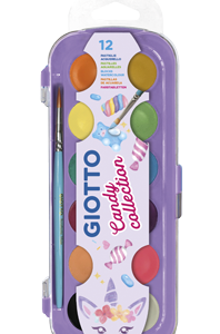 ESTUCHE 12 ACUARELAS CANDY COLLECTION 30 MM + PINCEL GIOTTO F351600