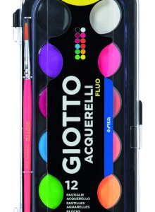 ESTUCHE 12 ACUARELAS FLUO 30 MM + PINCEL  GIOTTO F351400
