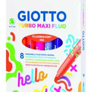 ESTUCHE CON ASA 8 ROTULADORES TURBO MAXI FLUOR GIOTTO F453800