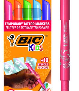 ESTUCHE TATTOO 5 ROTULADORES ESPECIAL TATOO+10 PLANTILLAS TATOO  BIC 516874