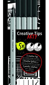 ESTUCHE ROTULADORES CREATIVE TIPS ARTY CON 5 PUNTAS DIFERENTES EN COLOR NEGRO STABILO 89/5-1-20