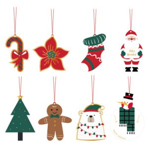 SET 4 TARJETAS COLGANTES ADORNOS NAVIDAD BISMARK 331672