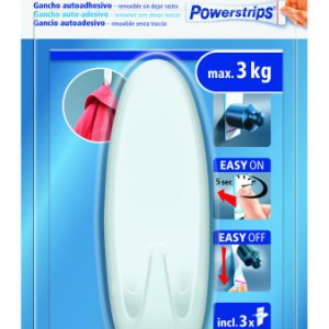 BLISTER GANCHO ADHESIVO XL OVALADO POWERSTRIPS 3KG BLANCO TESA 59025-00001-01