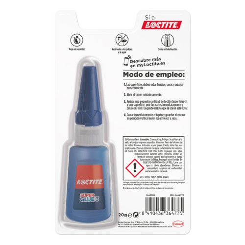 LOCTITE SUPERGLUE-3 XXL 20G LOCTITE 2646770 - Imagen 2
