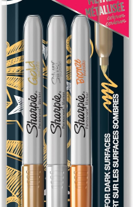 MARCADOR PERMANENT METÁLICOS BLISTER 3 PUNTA FINA ORO/PLATA/BRONCE SHARPIE 1986006