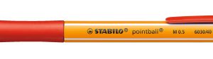 STABILO pointball Rojo Bolígrafo de punta retráctil con pulsador 1 pieza(s)