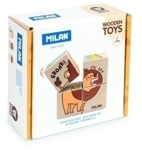 JUGUETE EDUCATIVO DE MADERA, ROMPECABEZAS DE CUBOS WILD SAFARI MILAN 660530