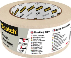 ROLLO CINTA ADHESIVA DE ENMASCARAR PINTOR BASIC 48MM X 50M SCOTCH 7100334410