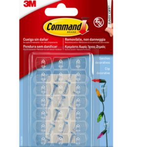 BLISTER 20 GANCHOS ADHESIVOS DECORATIVOS TRANSPARENTES COMMAND 17026CLR 3M 7100309363
